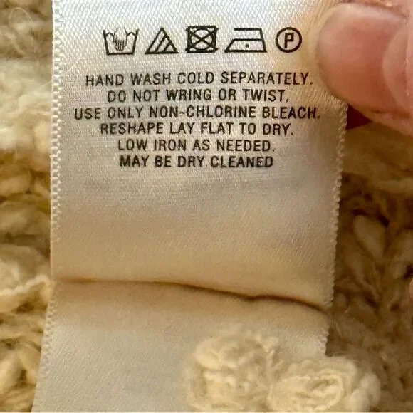 Anthropologie Moth Textured Asymmetric Sweater with a touch of Alpaca Sz XS - Picture 6 of 7